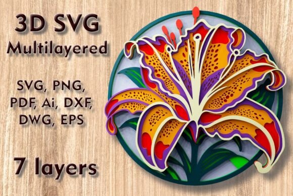 Download Lily 3d SVG Multilayer Cutting Files - Premium Resources